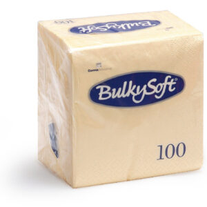 BULKY SOFT 2-PLY 4-FOLD NAPKINS 33CM X 33CM, PACK OF 100 - CREAM