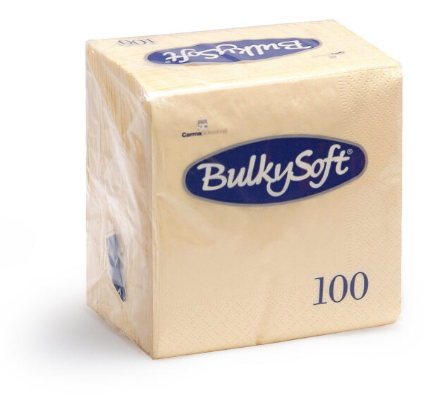 BULKY SOFT 2-PLY 4-FOLD NAPKINS 33CM X 33CM, PACK OF 100 - CREAM