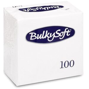 Bulky Soft 2-Ply 4-Fold Napkins, 33cm x 33cm, Pack of 100 - White