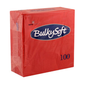 Bulky Soft 2-Ply 4-Fold Red Napkins 40cm x 40cm, Pack of 100