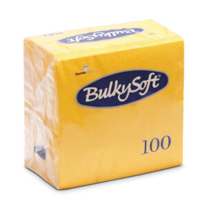 Bulky Soft 2-Ply 4-Fold Yellow Napkins, 40cm x 40cm, Pack of 100