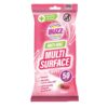 BUZZ Antibacterial Multi-Surface Wipes - Rhubarb Scent, Pack of 50