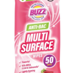 Buzz Multi Surface Antibacterial Wipes in the Rhubarb scent come in a pack of 50. These wipes are designed for cleaning and disinfecting various surfaces, helping to eliminate...