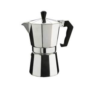 **Capacity**: 6 cups, which typically means it can brew six small espresso-sized cups of coffee