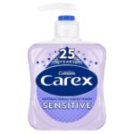 Carex Sensitive Antibacterial Hand Wash by Cussons, 250ml, Pack of 6