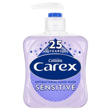 Carex Sensitive Antibacterial Hand Wash by Cussons, 250ml, Pack of 6
