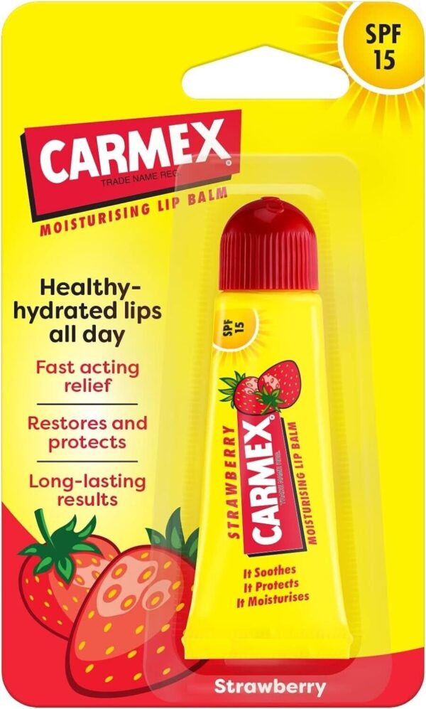 Carmex Strawberry Moisturizing Lip Balm Tube 10g