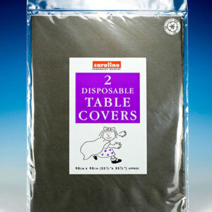 CAROLINE BLACK SQUARE PAPER TABLECLOTHS 90CM X 90CM, PACK OF 2