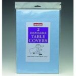 CAROLINE DISPOSABLE PALE BLUE PAPER TABLE COVER, 90 X 90, PACK OF 2