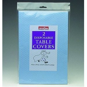 CAROLINE DISPOSABLE PALE BLUE PAPER TABLE COVER, 90 X 90, PACK OF 2