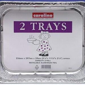 CAROLINE Large Foil Tray 262 x 322 x 50 mm, Pack of 2