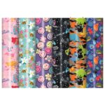 **Cartoon Characters**: Choose gift wrap featuring popular cartoon characters such as Disney princesses, superheroes, or characters from animated movies and TV shows