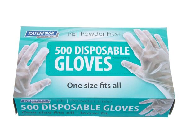 Caterpack Disposable PE Gloves, Powder-Free, Pack of 500