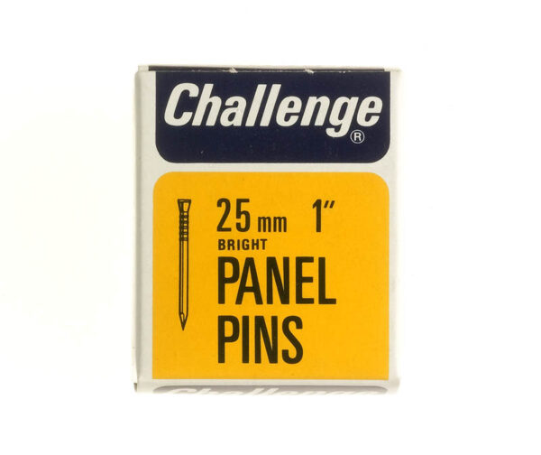 CHALLENGE 25MM BRIGHT PANEL PINS, 50G