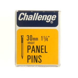 CHALLENGE 30MM BRIGHT PANEL PINS, 40G