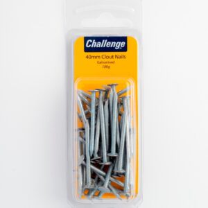 Challenge 40mm Galvanized Clout Nails, 100g