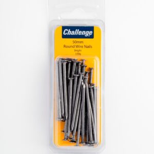 CHALLENGE 50MM BRIGHT ROUND WIRE NAILS - 100G