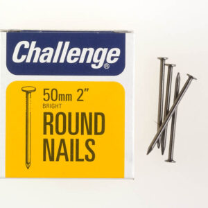 CHALLENGE 50MM BRIGHT ROUND WIRE NAILS, 225G