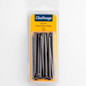 Challenge Bright 65mm Round Wire Nails, 100g