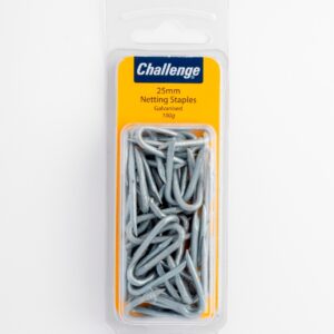 Challenge Galvanized 25mm Netting Staples, 100g