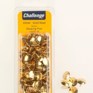 Challenge Solid Head 10mm Drawing Pins, 100g