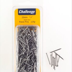 Challenge Steel Panel Pins, Bright Finish, 20mm, 125g