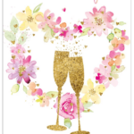 Champagne-Themed Anniversary Card