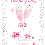 Champagne-Themed Wedding Greeting Card