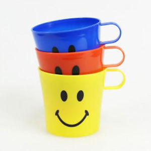 CHEF AID ASSORTED COLOR SMILEY FACE CUPS, SET OF 3