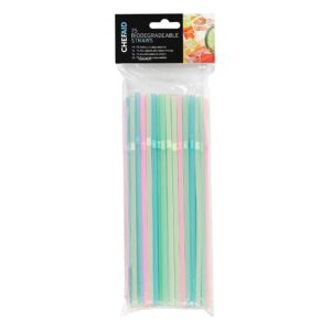 Chef Aid Biodegradable Straws in Assorted Colors, Pack of 75