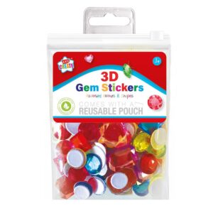 Children's 3D Gem Stickers in Various Colors and Shapes