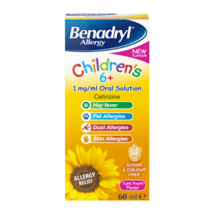 Children's Benadryl Allergy Relief Oral Solution 1mg/ml, 60ml (for ages 6 and up)