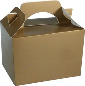 Children's Gold Plain Activity Food Box Loot - 1 Piece