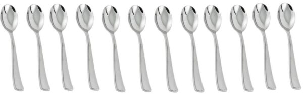 CHROME-FINISH SILVER PLASTIC DISPOSABLE TEA SPOONS (SET OF 12)