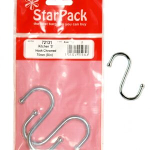 Chromed 75mm S-Hook by Star Pack Kitchen