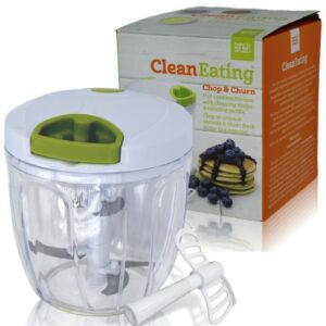 CLEAN EATING 2-IN-1 FOOD PROCESSOR: PULL STRING CHOPPER & BLENDER