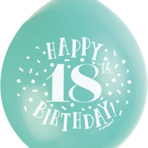 Colorful 18th Birthday Latex Balloons, 9 Pack – Unique Party Supplies