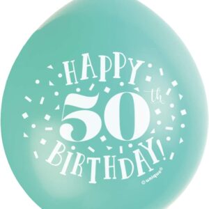 Colorful 50th Birthday Latex Balloons - Pack of 10