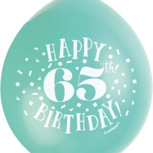 Colorful 65th Birthday Latex Balloons - Pack of 10