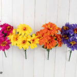 Colorful Artificial Zinnia Bush for Carnival Decoration