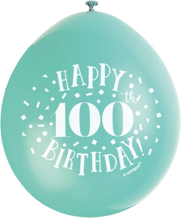 Colorful Latex Balloons for 100th Birthday Celebration - Pack of 10, 9-Inch