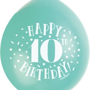 Colorful Latex Balloons for a Unique 10th Birthday Celebration - Pack of 9