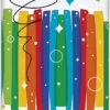 Colorful Rainbow Ribbons Plastic Birthday Tablecloth, 54 x 84 Inches