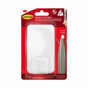 Command 17011UKN Extra-Large White Utility Hook with 3 Adhesive Strips