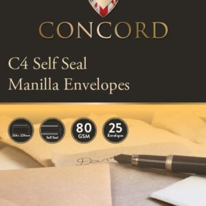 Concord C4 Brown/Manilla Self-Seal Envelopes, Pack of 25