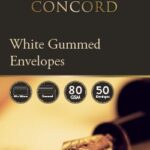 CONCORD White Gummed Envelopes, 3.5 x 6 inches, Pack of 50