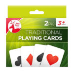 **Contents**: The package includes two decks of traditional playing cards