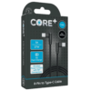 Core+ 90 Degree Braided 8-Pin to Type-C Cable, 1.5M, Grey, 3A 27W PD Fast Charging