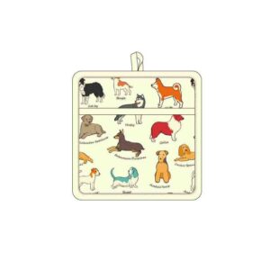 Cotton Pot Holder with Pocket - Dog Faithful Friend Design, Highlands Collection