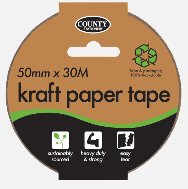 County Brown Kraft Paper Packaging Tape 50mm x 30m